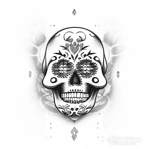 sugar candy skull  sisney tattoo design idea