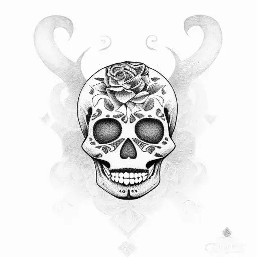 sugar candy skull  tattoo design idea