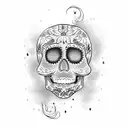 sugar candy skull  sisney tattoo design idea
