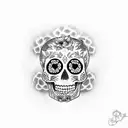 sugar candy skull  tattoo design idea