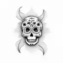 sugar candy skull  tattoo design idea