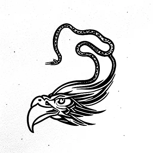 Eagle and snake tattoo design idea