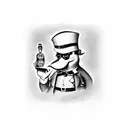 computer, mr. monopoly, bartender tattoo design idea