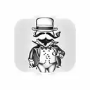 computer, mr. monopoly, bartender tattoo design idea