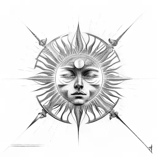 icarus in front of the sun tattoo design idea
