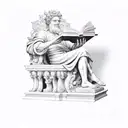 marcus aurelius statue reading a book tattoo design idea