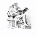 marcus aurelius statue reading a book tattoo design idea