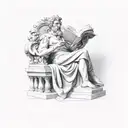 marcus aurelius statue reading a book tattoo design idea