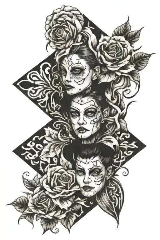 split personality  tattoo design idea