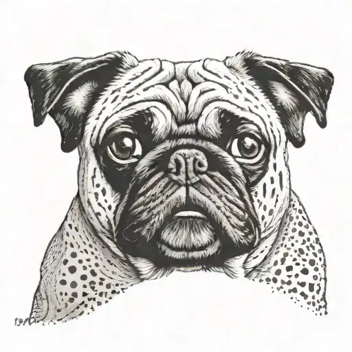 pug dog tattoo design idea
