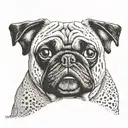 pug dog tattoo design idea