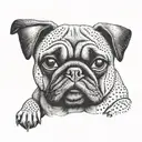 pug dog tattoo design idea