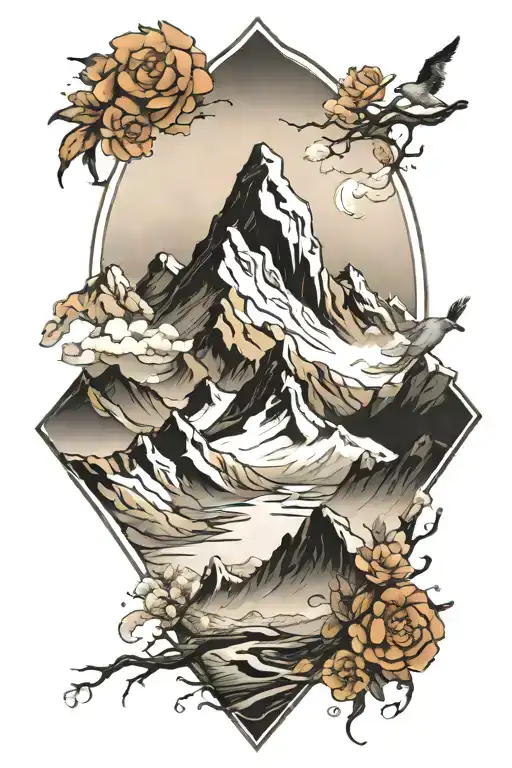 mount everest landscape created tattoo design idea