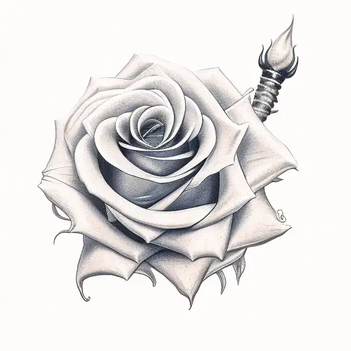 rose bloom knife snake names reggie sarah tattoo design idea