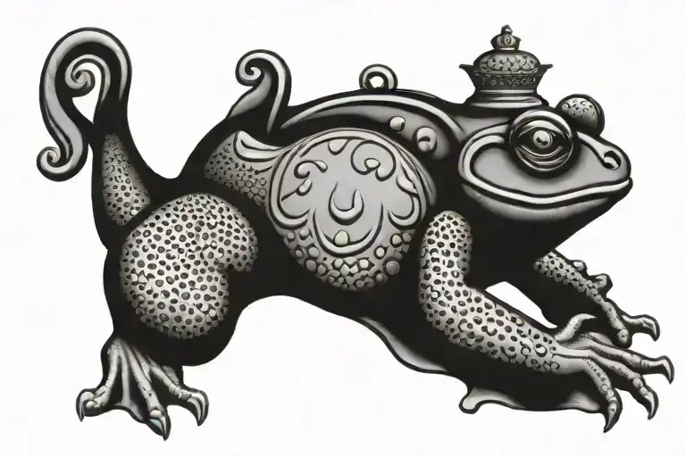 bullfrog in a teapot  tattoo design idea