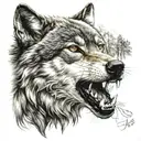 wolf head tattoo design idea