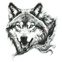 wolf head tattoo design idea