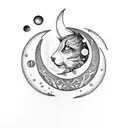 crescent moons with lavender  tattoo design idea