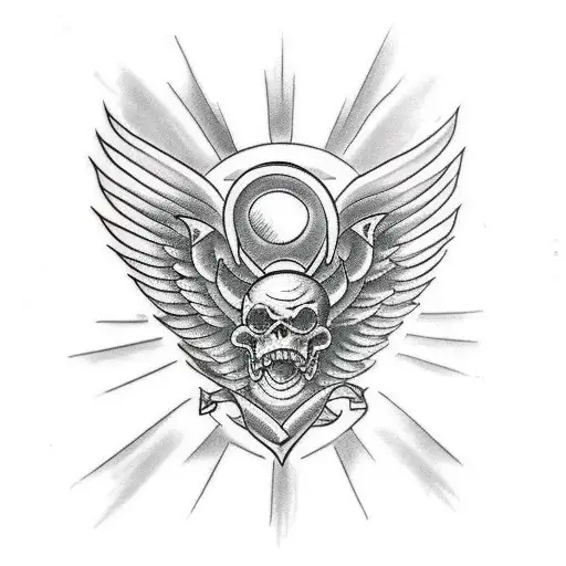 devil heart with wings tattoo design idea