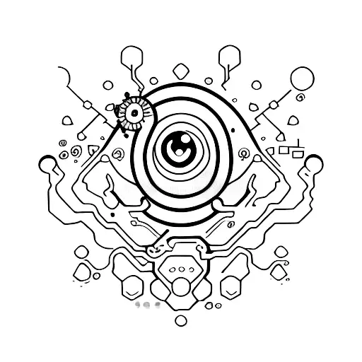 LSD molecule with an eye inside  tattoo design idea
