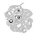 LSD molecule with an eye  tattoo design idea