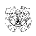 LSD molecule with an eye  tattoo design idea