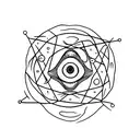 LSD molecule with an eye  tattoo design idea