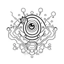 LSD molecule with an eye inside  tattoo design idea