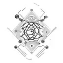 LSD molecule with an eye inside  tattoo design idea