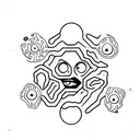 LSD molecule with an eye inside  tattoo design idea