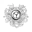 LSD molecule with an eye inside  tattoo design idea