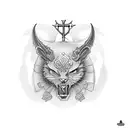 Símbolos de protección de la religión celta, católica, budista, nórdica y japonesa. tattoo design idea