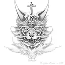 Símbolos de protección de la religión celta, católica, budista, nórdica y japonesa. tattoo design idea