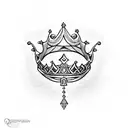 Queen's Crown diamond  tattoo design idea