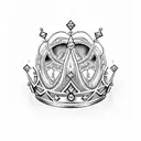 Queen's Crown diamond  tattoo design idea