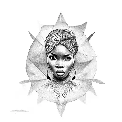 african woman tattoo design idea