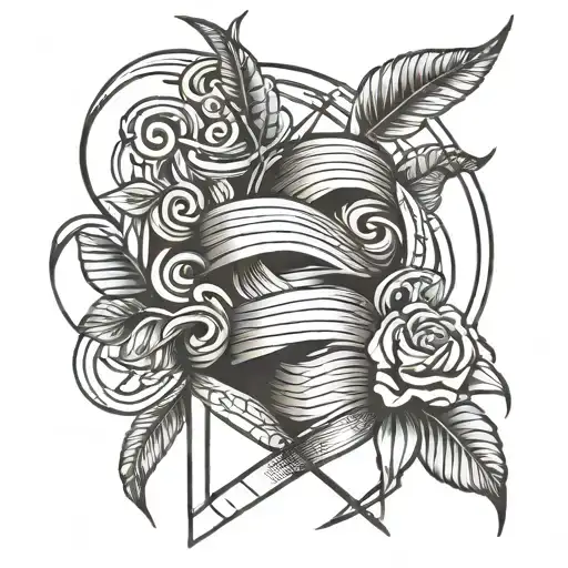 bands alternating with lines tattoo design idea