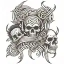 bands alternating with lines tattoo design idea