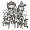 bands alternating with lines tattoo design idea