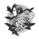 Itachi with crows tattoo design idea