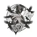 Itachi with crows tattoo design idea