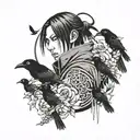 Itachi with crows tattoo design idea