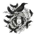 Itachi with crows tattoo design idea