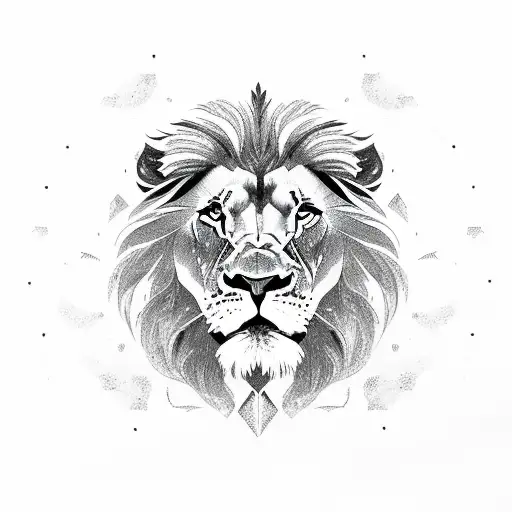 lion with Leona spelled out tattoo design idea