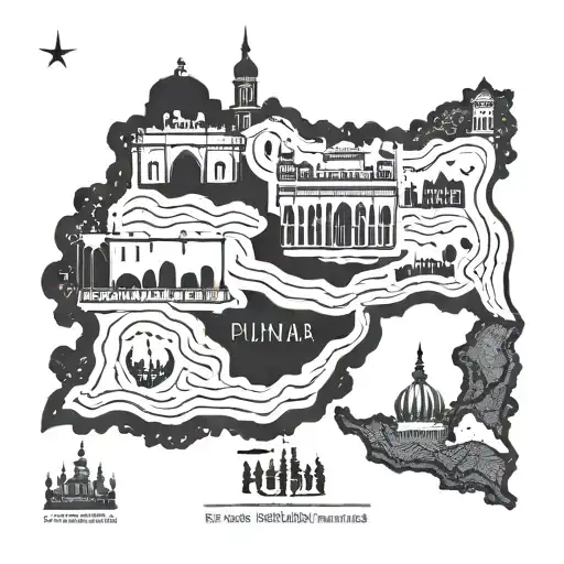 punjab map tattoo design idea