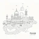 punjab map tattoo design idea