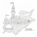 punjab map tattoo design idea