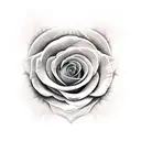 rose in fire with skull  tattoo design idea