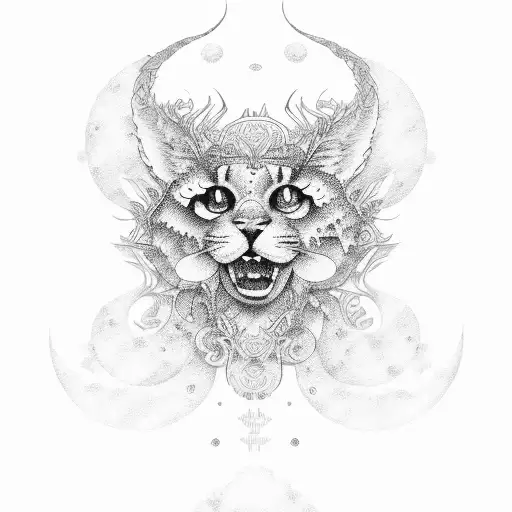 Happiness and presence tattoo design idea