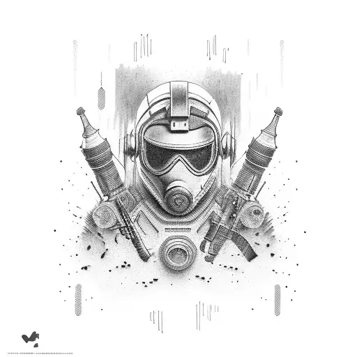 banana with gun matrix tattoo design idea